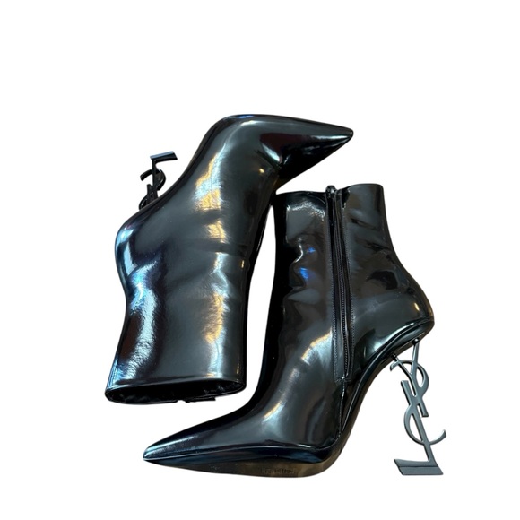 Saint Laurent Opyum 110 Patent Leather YSL Stiletto Heel  Boots NEW EU 39 US 9 - Picture 7 of 11